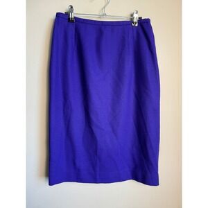 Rena Rowan Separates Purple Pure New Wool Skirt 10 Vintage Career Minimalist